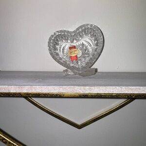 Vintage Heart-Shaped Crystal Dish